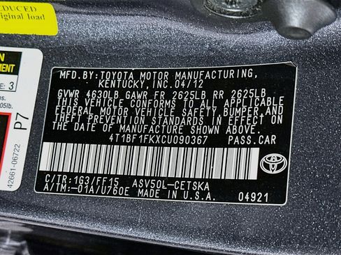 Used 2012 Toyota Camry SE FWD image 12