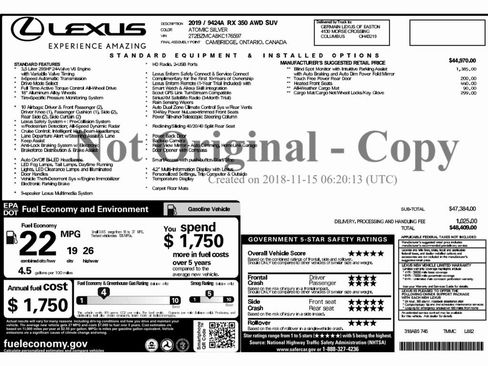 Used 2019 Lexus RX 350 AWD image 2