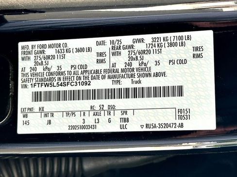 Used 2025 Ford F150 Lariat w/ Equipment Group 501A Mid AWD/4WD image 33