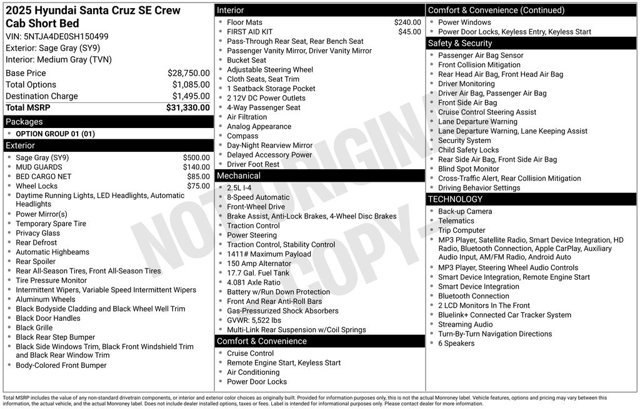 Certified 2025 Hyundai Santa Cruz SE FWD image 29