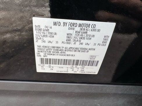 Used 2016 Ford Explorer Sport w/ Equipment Group 401A AWD/4WD image 11