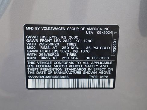 Certified 2024 Volkswagen Atlas SE FWD image 28