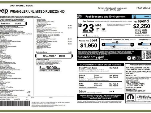 Used 2021 Jeep Wrangler Unlimited Rubicon AWD/4WD image 3