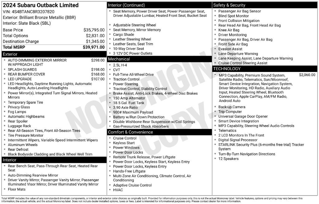 Certified 2024 Subaru Outback Limited AWD/4WD image 26