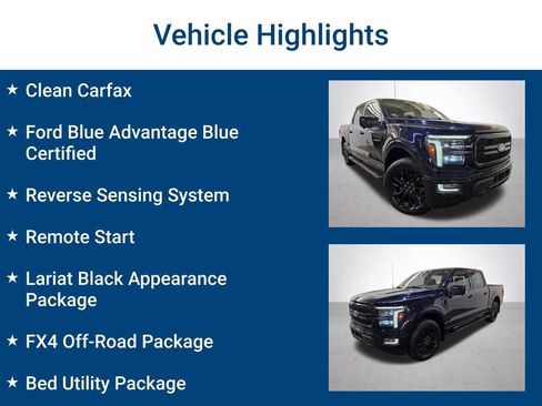Certified 2024 Ford F150 Lariat w/ Bed Utility Package AWD/4WD image 3