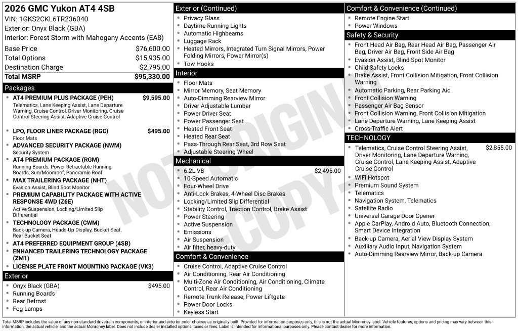 Used 2026 GMC Yukon AT4 w/ AT4 Premium Plus Package AWD/4WD image 12