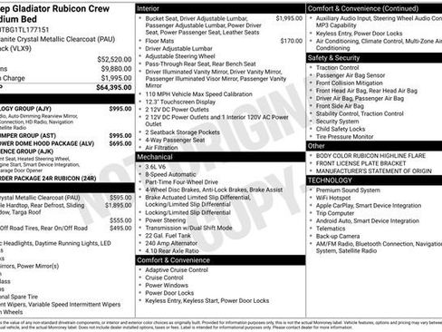 New 2026 Jeep Gladiator Rubicon w/ Technology Group AWD/4WD image 33