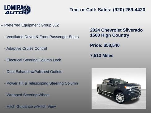 Used 2024 Chevrolet Silverado 1500 High Country w/ High Country Premium Package AWD/4WD image 33