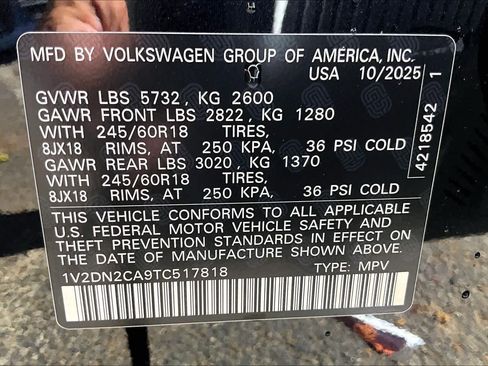 New 2026 Volkswagen Atlas SE FWD image 18