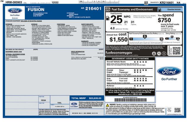 Used 2019 Ford Fusion S FWD image 10