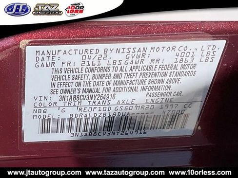 Used 2022 Nissan Sentra SV w/ Electronics Package FWD image 18