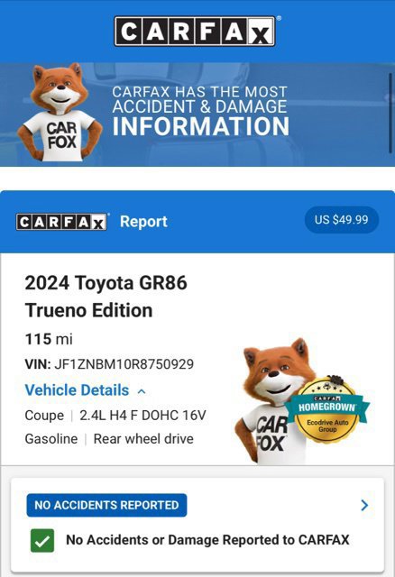 Used 2024 Toyota GR86 TRUENO Edition RWD image 6
