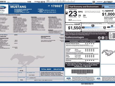 Used 2018 Ford Mustang Premium w/ Ecoboost Performance Package RWD image 2