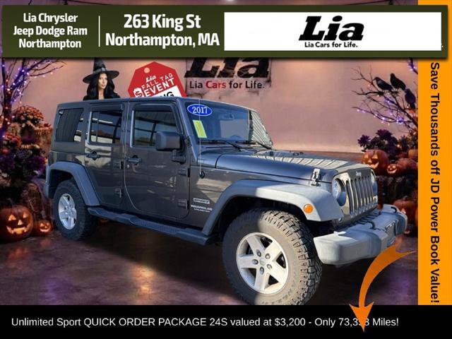 Certified 2017 Jeep Wrangler Unlimited Sport w/ Quick Order Package 24S AWD/4WD image 1
