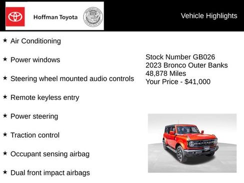 Used 2023 Ford Bronco Outer Banks AWD/4WD image 11