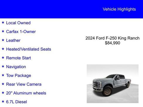 Certified 2024 Ford F250 King Ranch w/ Chrome Package image 2