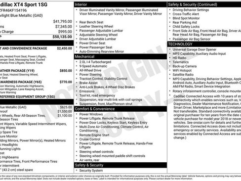 Certified 2019 Cadillac XT4 Sport AWD/4WD image 34