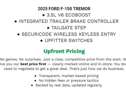 Certified 2025 Ford F150 Tremor w/ Bed Utility Package AWD/4WD image 2