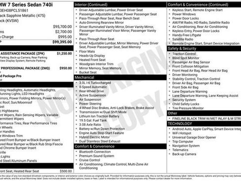 Used 2023 BMW 740i w/ Parking Assistance Package RWD image 30