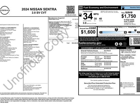 Used 2024 Nissan Sentra SV w/ All-Weather Package FWD image 46