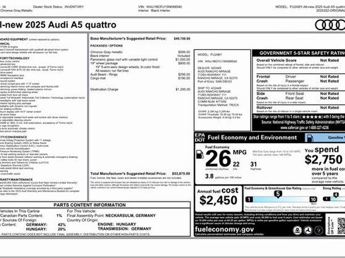 New 2025 Audi A5 2.0T Premium image 31