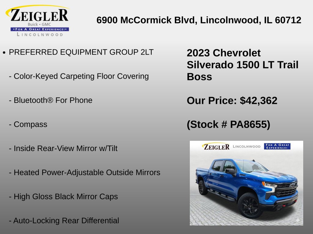 Certified 2023 Chevrolet Silverado 1500 LT Trail Boss w/ Protection Package AWD/4WD image 12