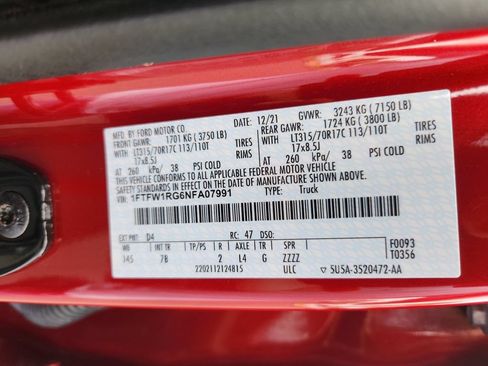 Certified 2022 Ford F150 Raptor w/ Convenience Package AWD/4WD image 25