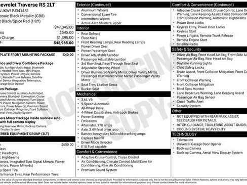 Used 2023 Chevrolet Traverse RS image 9