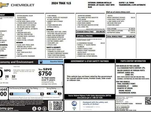 Used 2024 Chevrolet Trax LS w/ LS Convenience Package FWD image 32