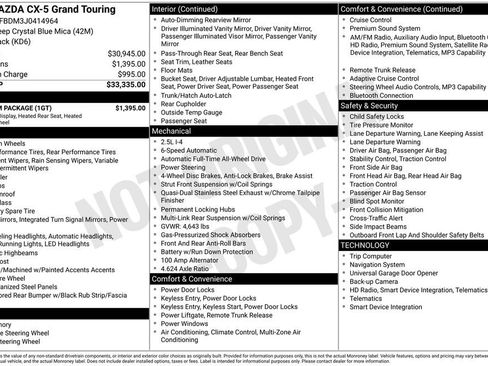 Used 2018 MAZDA CX-5 Grand Touring w/ Premium Package image 17