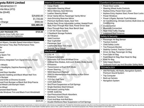 Used 2015 Toyota RAV4 Limited w/ Technology Package AWD/4WD image 5