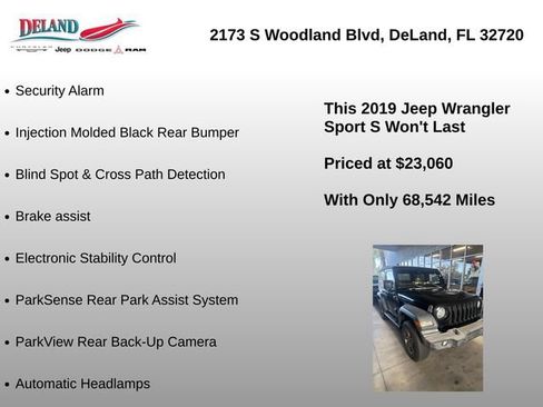 Used 2019 Jeep Wrangler Sport AWD/4WD image 16