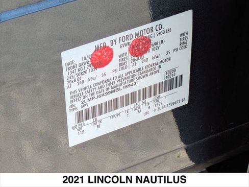 Certified 2021 Lincoln Nautilus Reserve w/ Equipment Group 201A FWD image 27