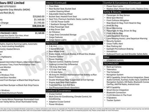 Used 2026 Subaru BRZ Limited w/ Popular Package 2 RWD image 6