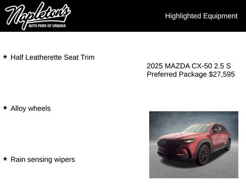 Used 2025 MAZDA CX-50 AWD 2.5 S w/ Preferred Package image 7