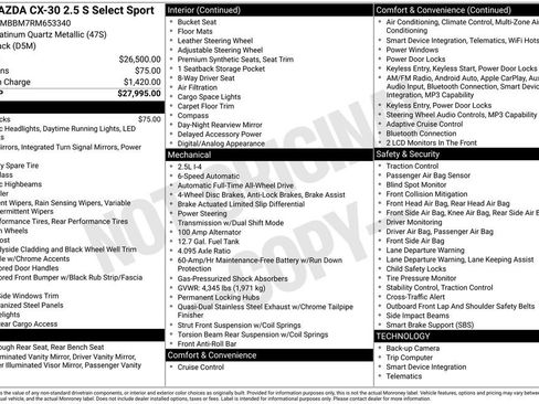 Used 2024 MAZDA CX-30 AWD 2.5 S w/ Select Sport Pkg image 9