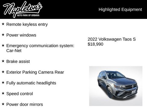 Used 2022 Volkswagen Taos S image 3