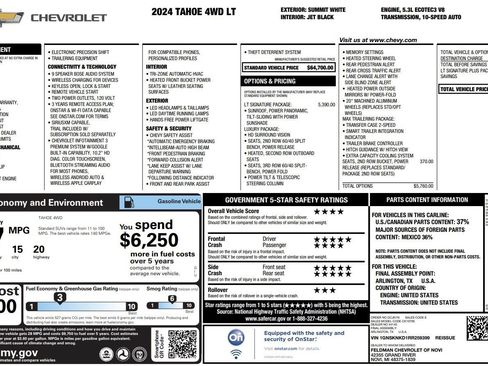 Used 2024 Chevrolet Tahoe LT w/ LT Signature Package AWD/4WD image 2