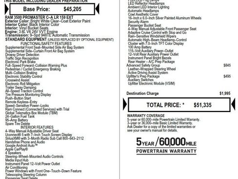 Used 2024 RAM ProMaster 3500 w/ Quick Order Package 22G SLT image 7