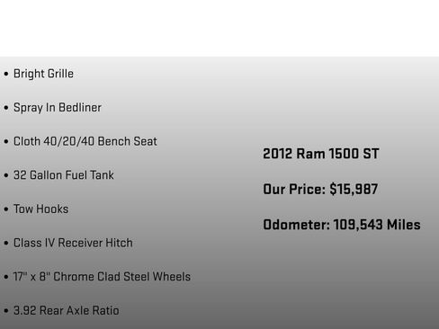 Used 2012 RAM 1500 ST w/ ST Popular Equipment Group AWD/4WD image 24