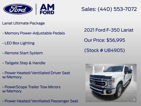 Used 2021 Ford F350 Lariat w/ Lariat Ultimate Package AWD/4WD image 20