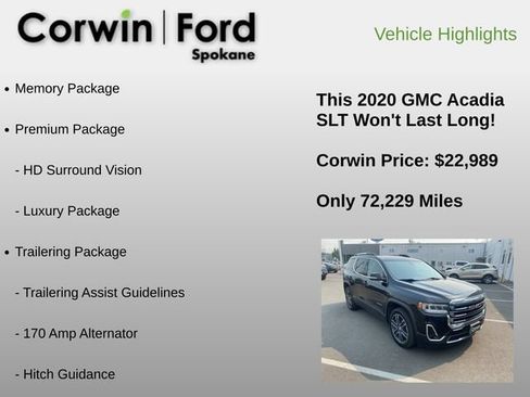 Used 2020 GMC Acadia SLT w/ Premium Package AWD/4WD image 6
