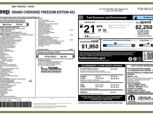 Used 2021 Jeep Grand Cherokee Freedom Edition RWD image 19