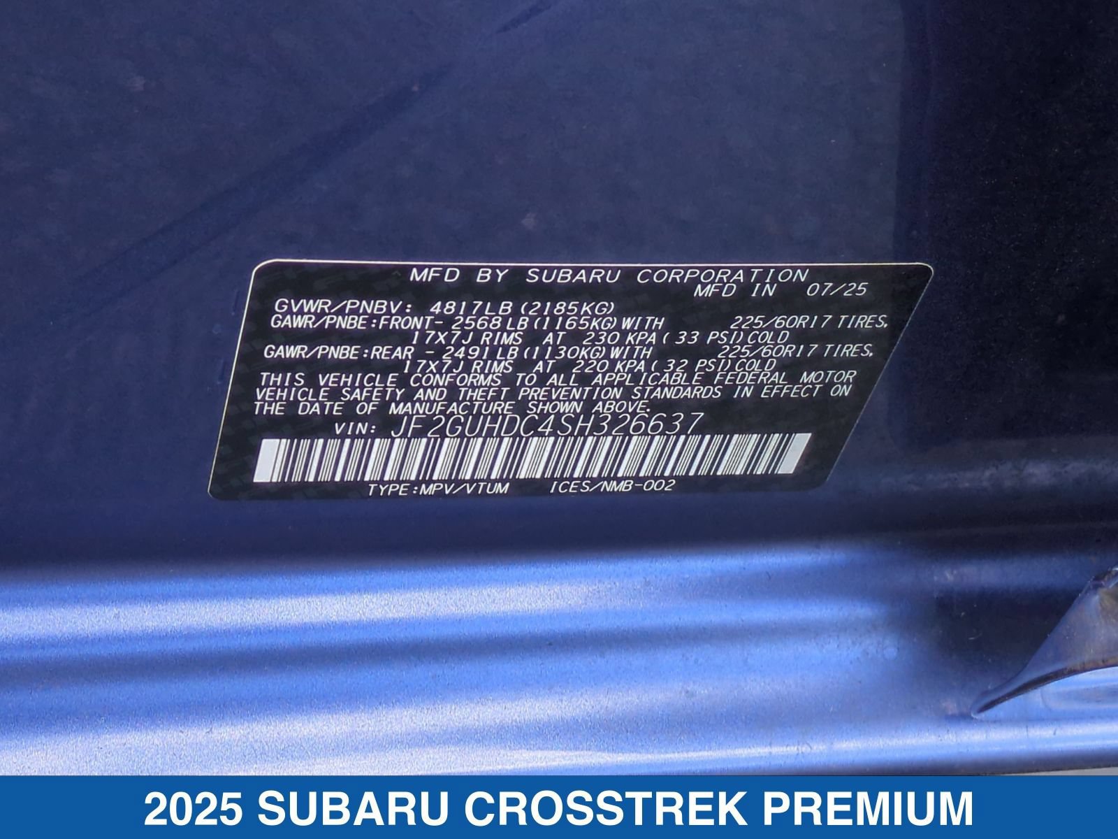 Certified 2025 Subaru Crosstrek 2.5i Premium AWD/4WD image 37