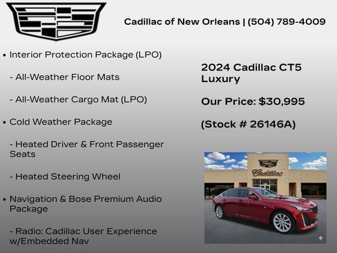 Used 2024 Cadillac CT5 Luxury w/ Sun And Sound Package RWD image 8