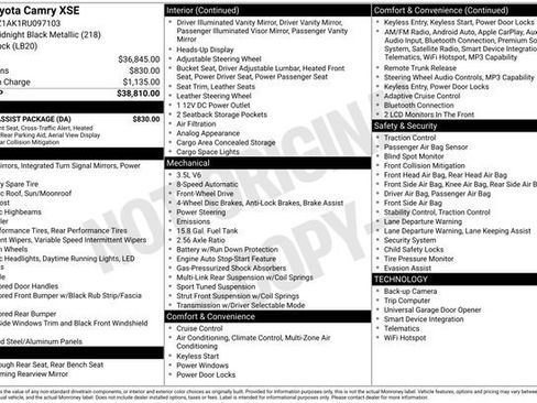 Used 2024 Toyota Camry XSE w/ Driver Assist Package FWD image 28