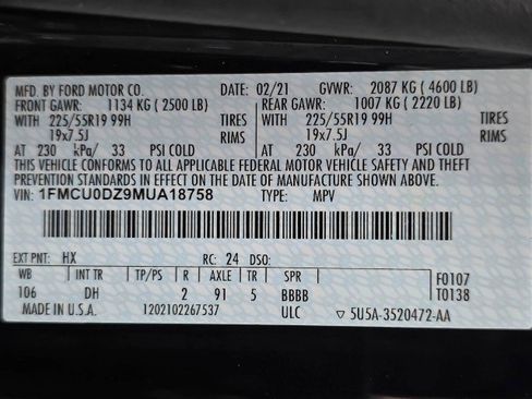 Used 2021 Ford Escape Titanium w/ Titanium Elite Package FWD image 46