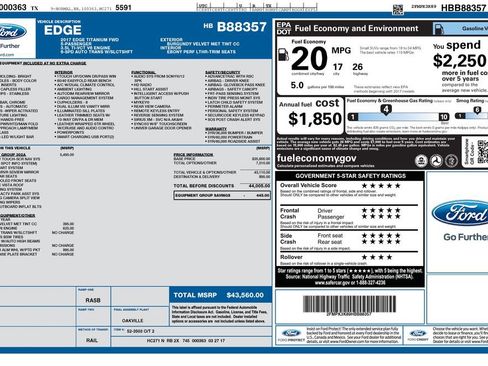 Used 2017 Ford Edge Titanium w/ Equipment Group 302A FWD image 29