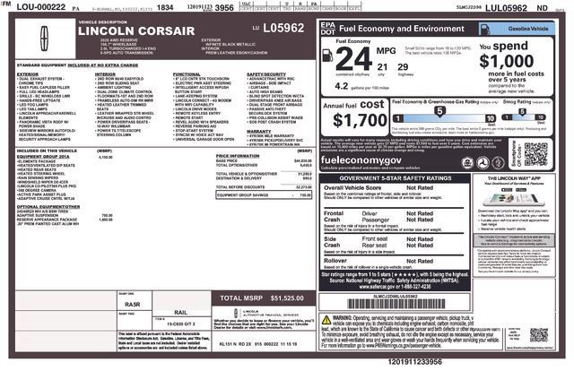 Used 2020 Lincoln Corsair Reserve w/ Equipment Group 201A AWD/4WD image 39