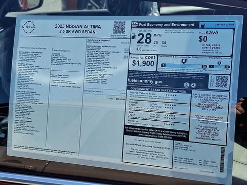 New 2025 Nissan Altima 2.5 SR w/ SR Premium Package image 8